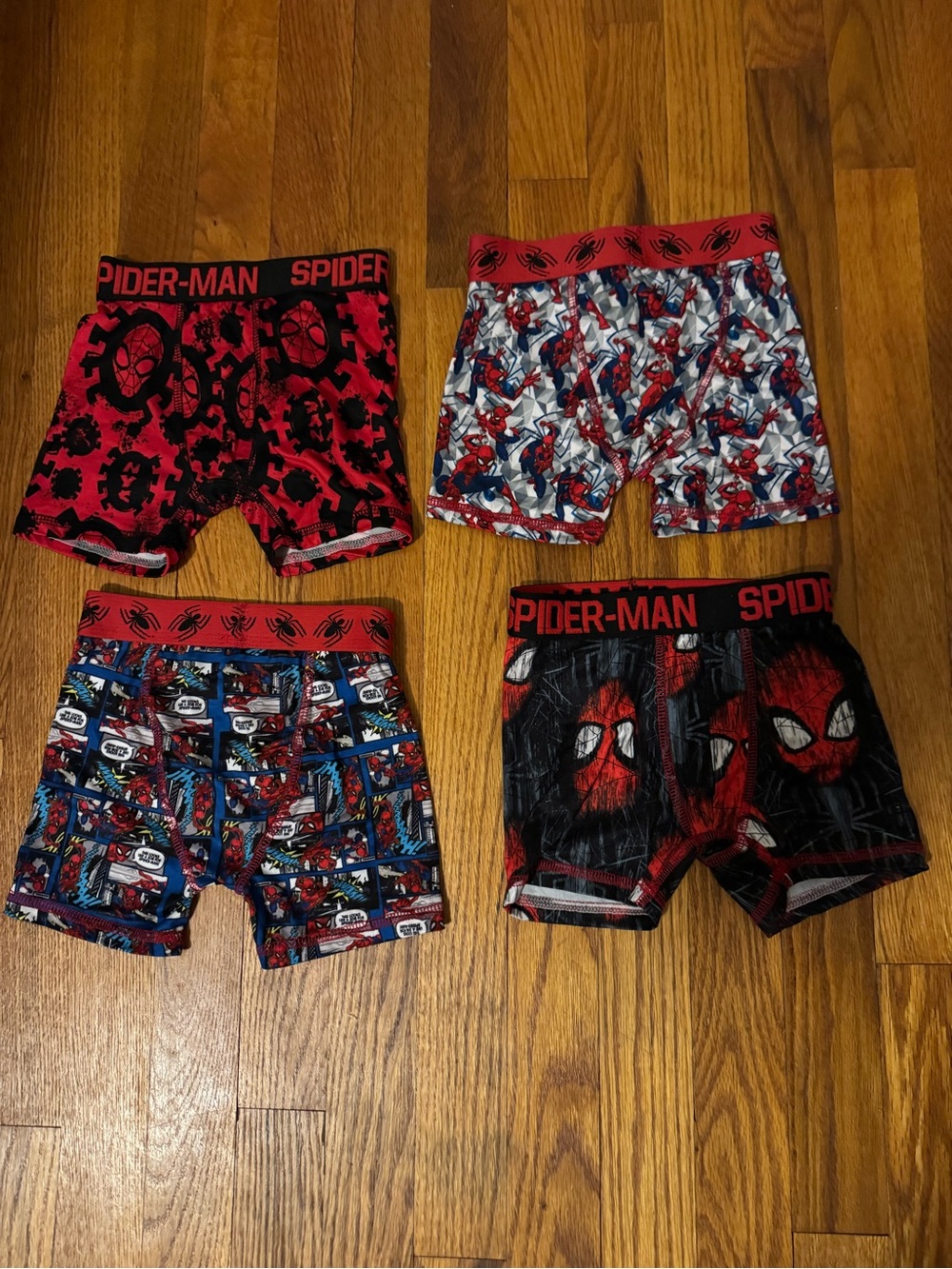 Marvel Spider-Man Boys' Red, Black and Blue Boxer Briefs 4-Pack